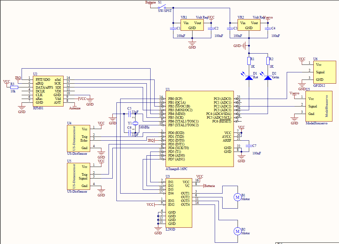 Schaltplan der Robotersteuerung
