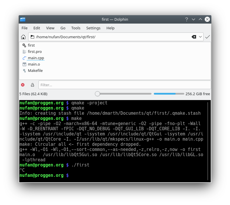Projekt in der Konsole erstellen und ausführen