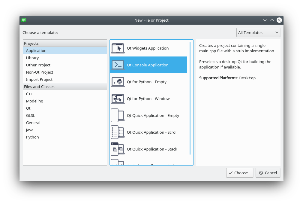 Leeres Qt-Projekt anlegen