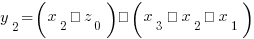 y_2 = (x_2 ∧ z_0) ∨ (x_3 ∧ x_2 ∧ x_1)