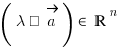 (\lambda · \vec{a}) \in \bbR^n