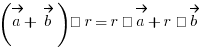(vec{a}+\vec{b}) · r = r · vec{a} + r · vec{b}
