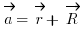 \vec{a} = \vec{r} + \vec{R}