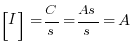 [I] = {C} / {s} = {As} / {s} = A