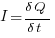 I = {delta Q} / {delta t}
