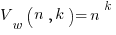 V_{w}( n, k ) = n^k